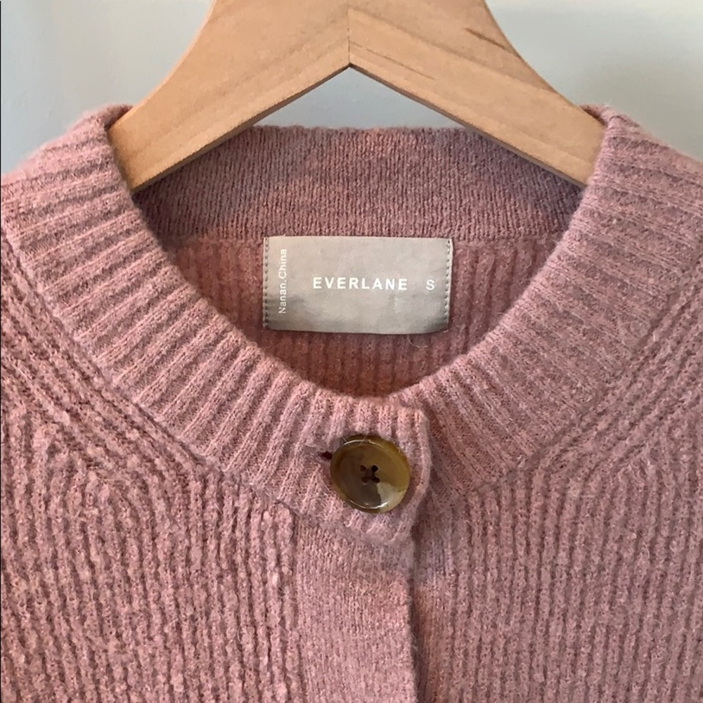 EVERLANE The Cropped Alpaca Cardigan Rose